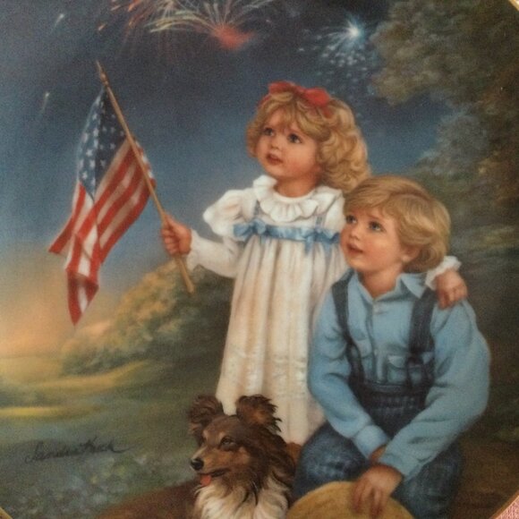 Vintage Collector Plate Sandra Kuck Star Spangled Sky July A Childhood Almanac - Picture 4 of 6